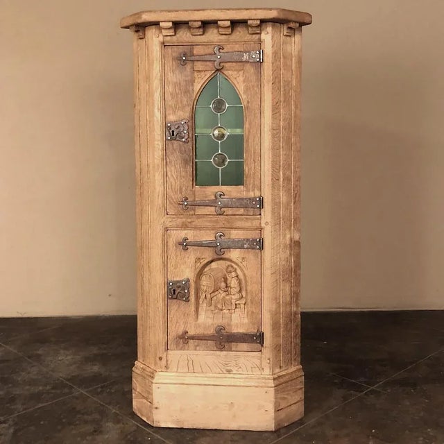 Pair Rustic Vintage Corner Wine Cabinets ~ Vitrines For Sale - Image 13 of 15