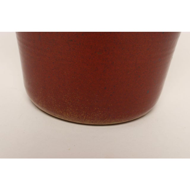 Vintage Red, Ochre and Slate Studio Ceramic Planter by Deanna Nichols For Sale - Image 12 of 18