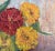 Mid Century Modern Impasto Zinnia Floral Still Life by Nona Beck Linneman For Sale - Image 4 of 5