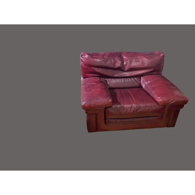 Cognac Leather Living Room Set from Roche Bobois, 1990s, Set of 5 For Sale - Image 6 of 11
