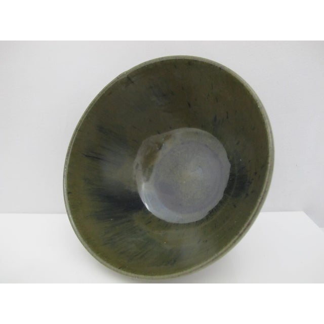 Ceramic Kenneth George Cole Pottery Sanford Nc Organic Earthy Green & Blue Bowl For Sale - Image 7 of 9