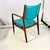 Stow & Davis Mid-Century Modern Boho Chic Contemporary Turquiose Vinyl and Teak Wood Arm Side Chair For Sale - Image 4 of 8