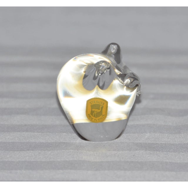1900 - 1909 Strauss Art Glass Clear Crystal Owl Paperweight For Sale - Image 5 of 7