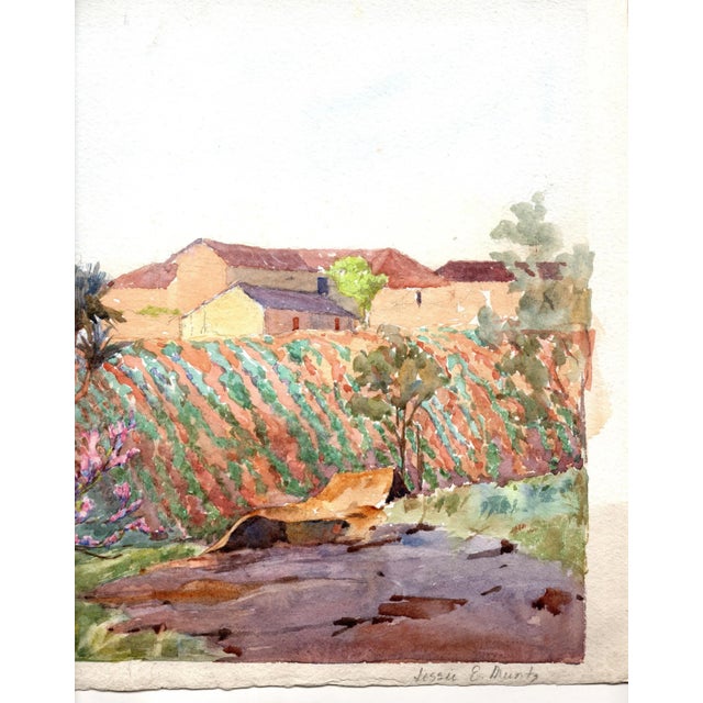 Signed Jessie E. Muntz (Great Britian, Active 1903-1924) Landscape Scene, Watercolor (Framed) For Sale - Image 4 of 12