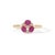 VR Jewels 14k Gold Natural Ruby Diamond Floral Cluster Proposal Ring Size 5.5 For Sale - Image 4 of 18
