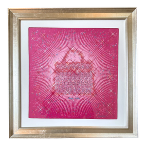 Hermes Magic Kelly Pink Framed Vintage Silk Scarf
