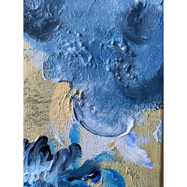 Original-Jardin d'Hiver-Cloud Dahlias in Blue-Shizico Yi-British Awarded Artist-Impasto on Canvas For Sale - Image 14 of 17