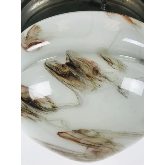 Antique Marble Glass Ceiling Lamp, 1920s For Sale - Image 3 of 17
