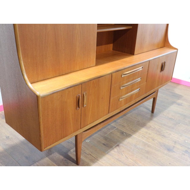 1960s 1960s Mid Century Modern Vintage Teak Tall Credenza Sideboard Buffet in the Style of G Plan Danish Style For Sale - Image 5 of 14