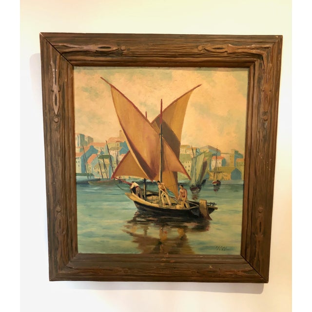 Art Deco Sailing Painting For Sale - Image 12 of 12