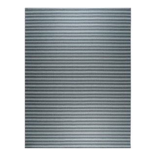 10x14 Lush Timeless Gray Stripe Modern Kilim Flatweave Wool Carpet Rug For Sale