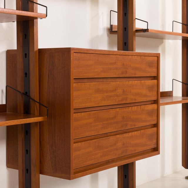 Mid-Century Modern Italian Teak Wall Unit, 1960s For Sale - Image 11 of 16