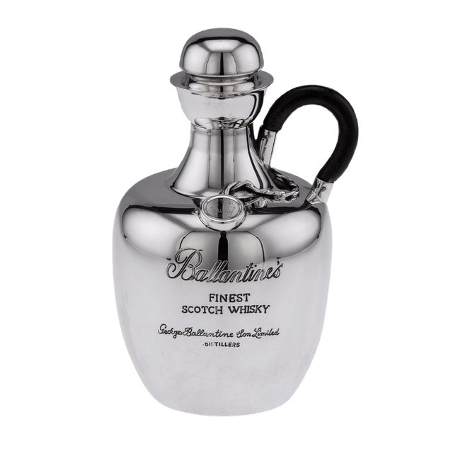 20th Century Italian Silver Ballantines Whisky Decanter, 1960s For Sale