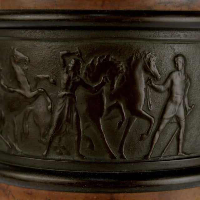 Early 20th Century Art Deco Austrian B. Altman & Co. Bronze & Rouge Marble Lamp Retailed For Sale - Image 5 of 13