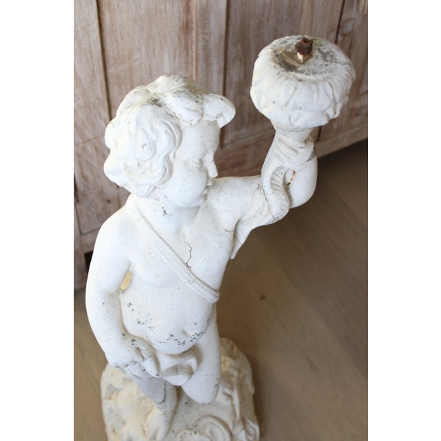 Sculpture Materials European Antique Figural Putti Garden Statue For Sale - Image 7 of 8