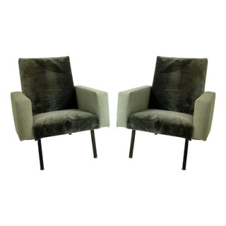 Set of Vintage Italian Velvet Chairs, 1950 For Sale
