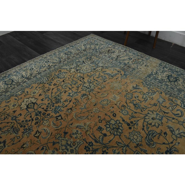 1970s Vintage Persian Handknotted Wool Orange Oversize Area Rug For Sale In San Francisco - Image 6 of 11