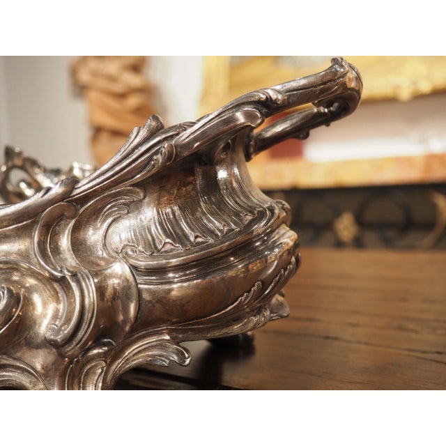 Circa 1900 Silvered Bronze Table Jardiniere From France For Sale - Image 11 of 13