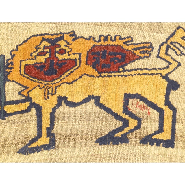 Antique Handwoven Gabbeh Palas Textile Art For Sale In Washington DC - Image 6 of 12