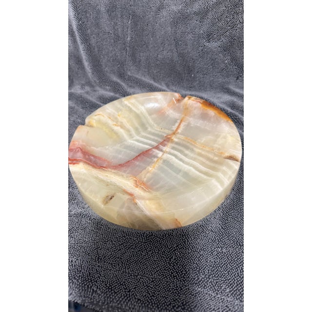 Bring a touch of organic retro luxury to your space with this stunning pair of vintage Mid-Century Modern hand-carved onyx...