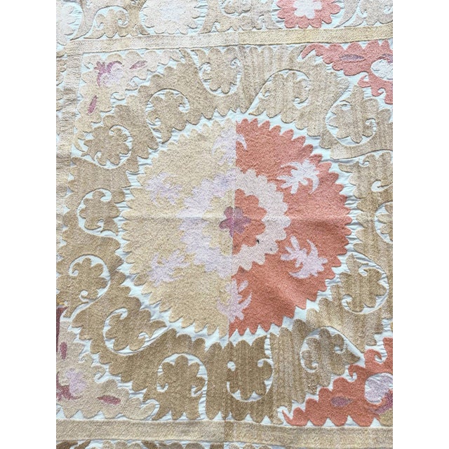 Vintage Suzani from Bukhara, circa 1960s era. Dimension; 45'' x 47'' inches / 115 x 120 cm / 3'9'' x 3'11'' Material: 100%...