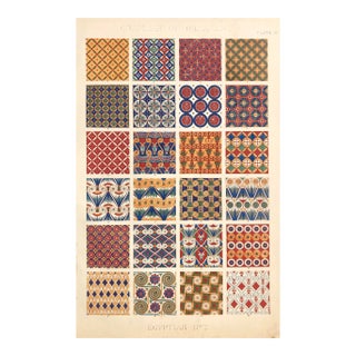 Antique Owen Jones Grammar of Ornament Egyptian Chromolithograph For Sale