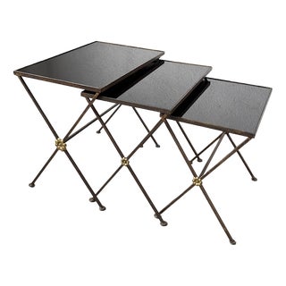 Nesting Tables by Jacques Adnet, 1950s, Set of 3 For Sale