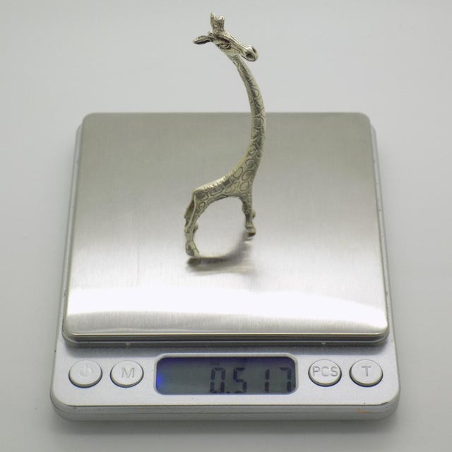 Vintage Italian Handmade Genuine Silver Giraffe Figurine, 1980s For Sale - Image 11 of 13