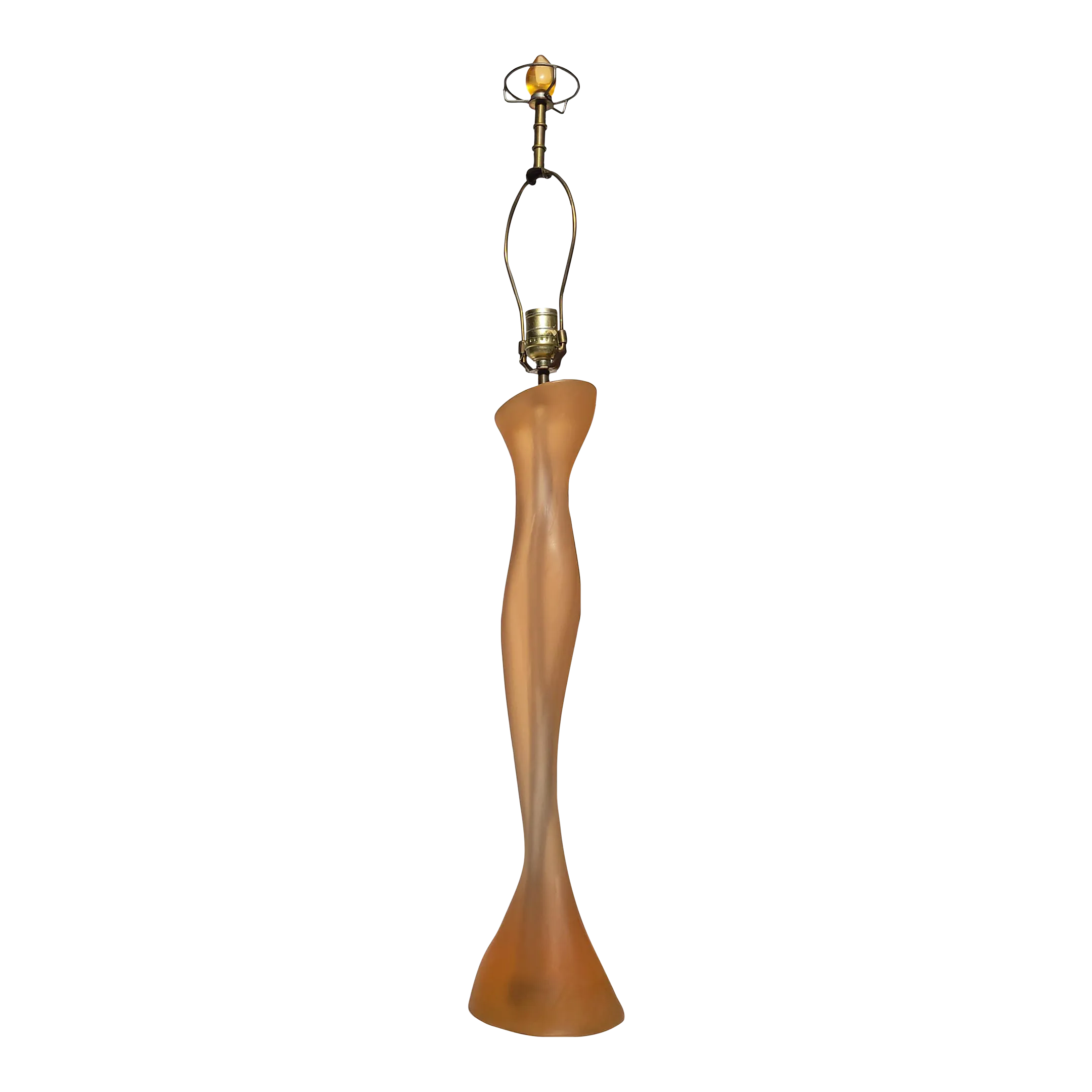 1980s Paolo Gucci Attributed Peach Abstract Figure Wave Frost