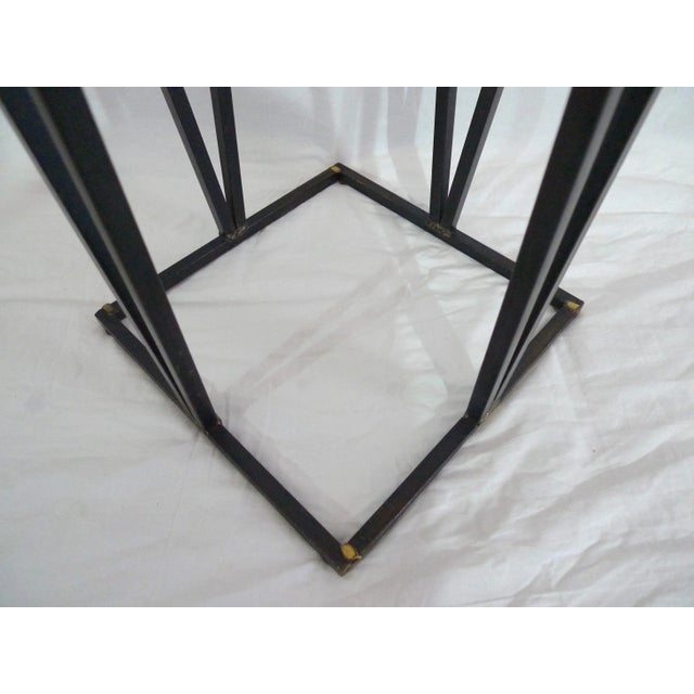 Black Mid 20th Century Modern Travertine and Metal Pedestals in the Manner of Paul Evans- 5 Pieces For Sale - Image 8 of 10