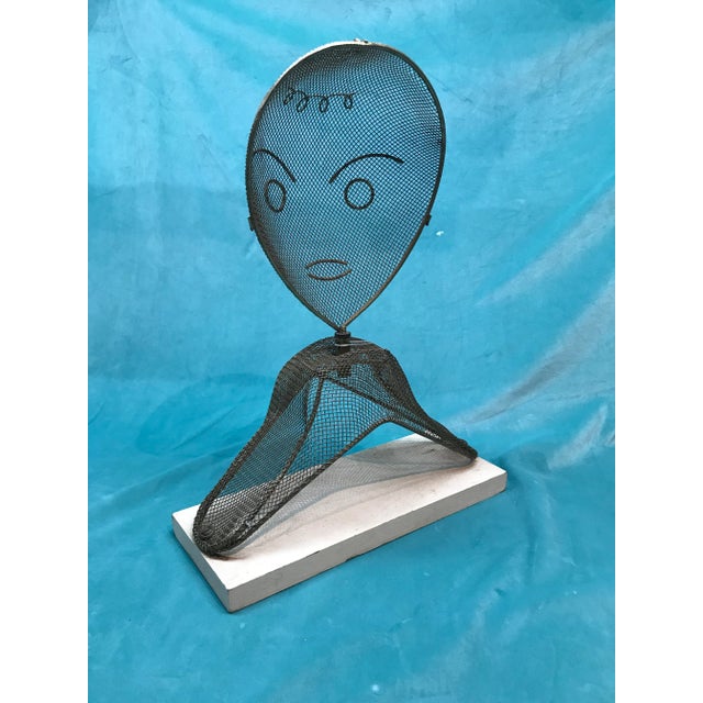 1950s Fredric Weinberg Wire Mesh Bust Head Display Mannequin For Sale - Image 9 of 11