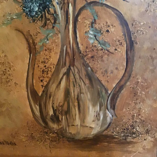 Mid 20th Century Mid Century Oil Painting on Canvas Signed L/L For Sale - Image 4 of 9