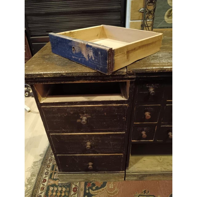 Wood Pharmacy Display Cabinet and Drawer Counter, Late 19th Century For Sale - Image 7 of 18