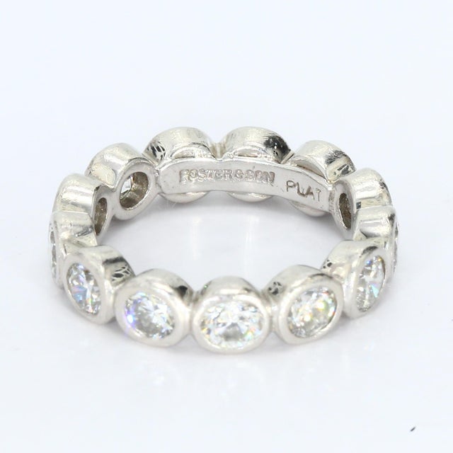 Platinum Band Ring With Brilliant Cut Diamonds Size 4.5 For Sale In Phoenix - Image 6 of 6
