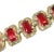 Vintage Gilded Ruby Glass Link Bracelet 1940s For Sale In Orlando - Image 6 of 8