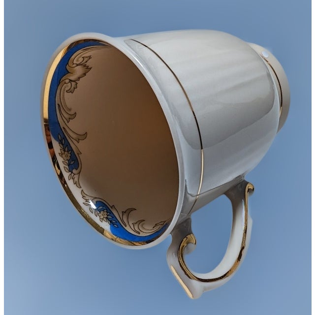 Ivory 1960s Six Syracuse China Carvel Cups and Saucers For Sale - Image 8 of 9