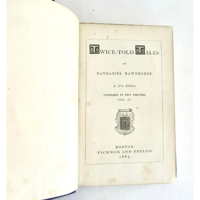 A Smalll Pair of 1865 Hawthorne 'Twice Told Tales' Books For Sale In Los Angeles - Image 6 of 8