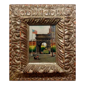 Guy Carleton Wiggins -C.1940s New York Washington Square Park -Oil Painting