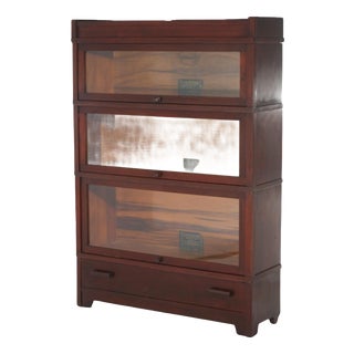Antique Mission Arts & Crafts Globe Wernicke Stack Barrister Bookcase c1920 For Sale