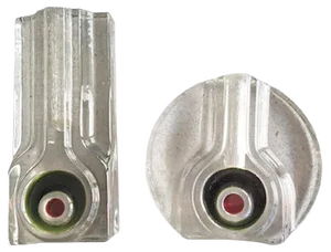 Op Art Glass Vases by H. Düsterhaus for Walther, 1960s, Set of 2