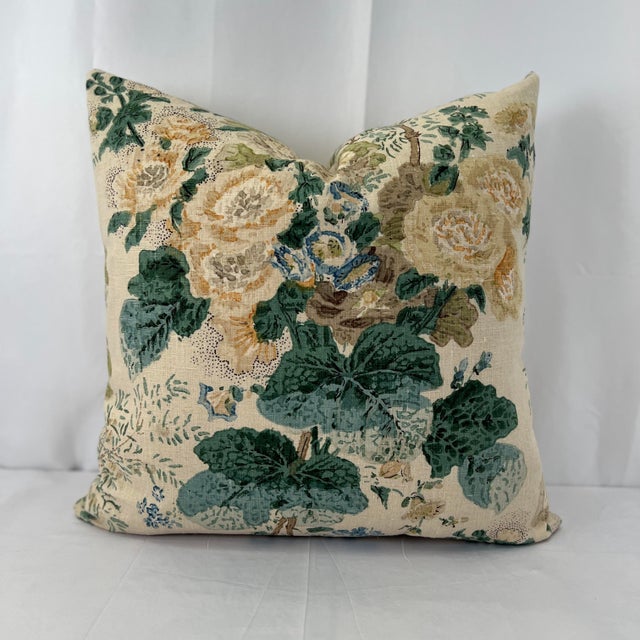 Mid-Century Modern Althea Citron Attributed to Lee Jofa 22” Feather/Down Pillow For Sale - Image 3 of 5