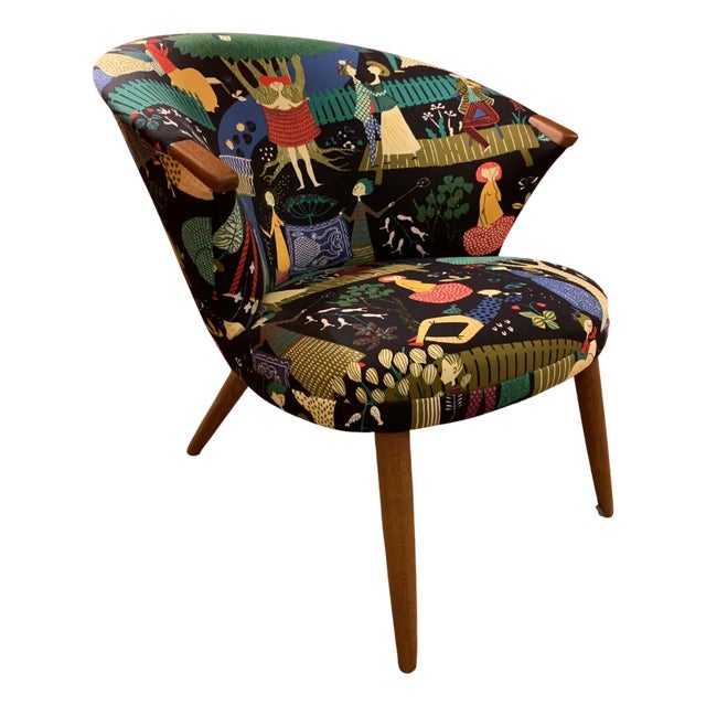 Chair with Stig Lindberg Print For Sale