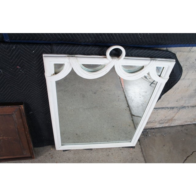 Neoclassical Hollywood Regency White Boho Chic Ring Swag Vanity Mirror 46" For Sale - Image 6 of 10