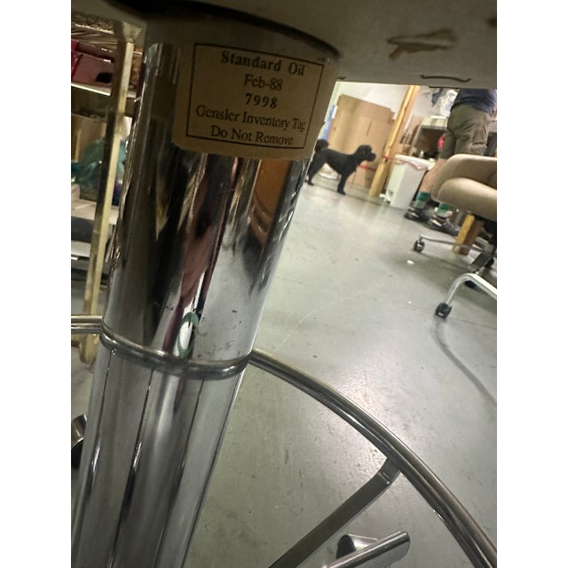 Blue 1988 Steelcase Drafting Chair With Armrests For Sale - Image 8 of 8