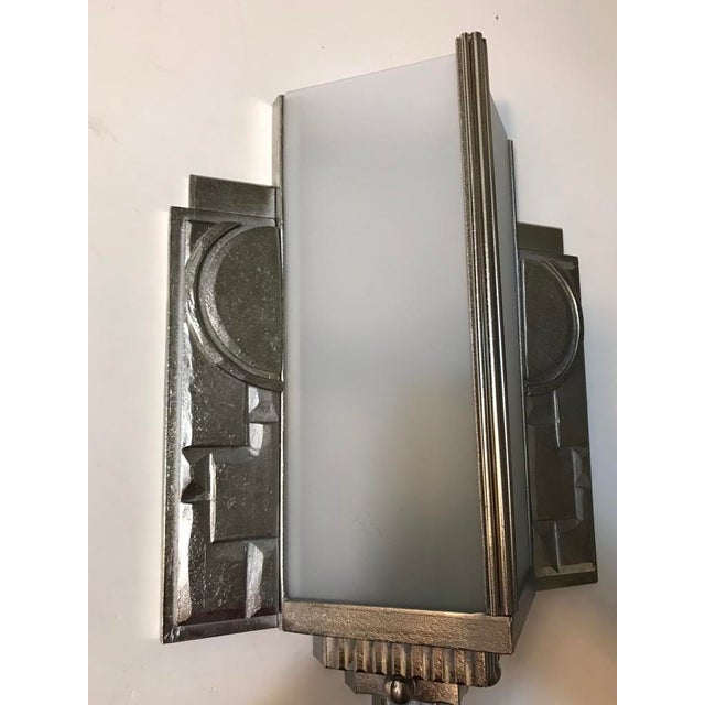 Art Deco Geometric French Art Deco Wall Sconces - a Pair For Sale - Image 3 of 11