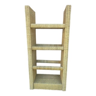 1970s Wicker Lp/ Record Library 1000+ Storage Capacity For Sale