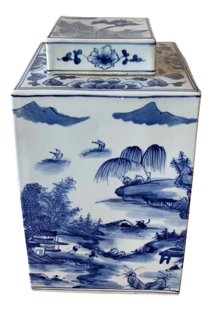 Chinese Blue and White Porcelain Jar With Lid