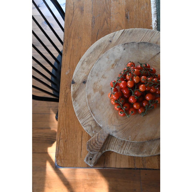 Rustic Antique European Round Carved Breadboard - Medium I For Sale - Image 3 of 3