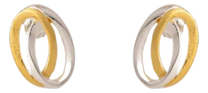 Infinity Loop Mixed Metal Earrings, A Pair