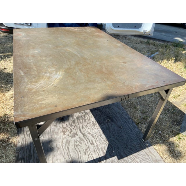 Modern Contemporary Steel Kitchen Table For Sale - Image 9 of 12